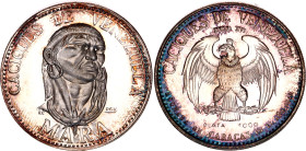 Venezuela Silver Medal "Chieftains of Venezuela - Mara" 1959
Silver (1000), Proof, 14.33 g, 30 mm; Series of Venezuelan Chieftains of the XVI century...