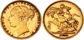 Australia 1 Sovereign 1873 M
KM# 7, N# 9310; Gold (0.917) 7.98 g., 22 mm.; Victoria; Melbourne Mint; XF