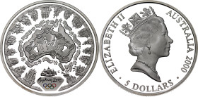 Australia 5 Dollars 2000 C
KM# 371, N# 48054; Silver., Proof; Summer Olympics Sydney Series - A Sea Change I; Elizabeth II