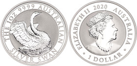 Australia 1 Dollar 2020 P
N# 198635; Silver; Elizabeth II; Australian Silver Swan; Perth Mint; Mintage 25000; UNC
