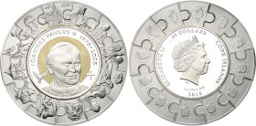 Cook Islands 100 Dollars 2014 "The Puzzle Coin"
Silver (.999), 1000 g., 120 mm., Proof; John Paul II Canonization; This coin consists of 12 removable...