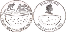Fiji 10 Dollars 2012
Silver Plated Copper-Nickel., Proof; Treasures of Mother Nature Series - Australia; Elizabeth II; Palladium plated balls in tran...