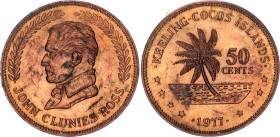 Keeling Cocos Islands 50 Cents 1977
X# 4, N# 36443; Bronze; John Clunies Ross; AUNC with mint luster