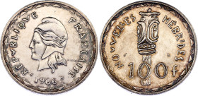 New Hebrides 100 Francs 1966
KM# 1, Schön# 6, N# 10363; Silver., Prooflike; Paris Mint; AUNC/UNC with minor hairlines