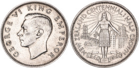 New Zealand 1/2 Crown 1940
KM# 14, N# 18188; Silver; George VI; 100th Anniversary of New Zealand; Mintage 100800 pcs.; XF-AUNC