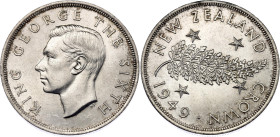 New Zealand 1 Crown 1949
KM# 22, N# 13915; Silver; George VI; Royal Visit; London Mint; UNC Luster