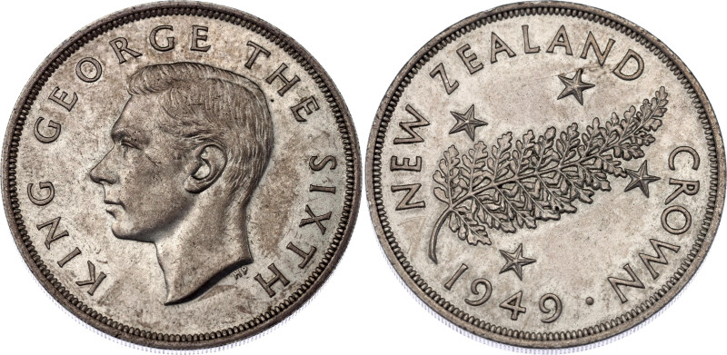 New Zealand 1 Crown 1949
KM# 22, N# 13915; Silver; George VI; Royal Visit; UNC ...