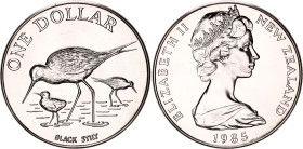 New Zealand 1 Dollar 1985
KM# 55, N# 36822; Copper-nickel; Elizabeth II; Black Stilt; Mintage 60000 pcs.; UNC