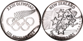 New Zealand 5 Dollars 1984 Specimen
X# 5; Silver, Proof; XXIII Olympic Games, Los Angeles