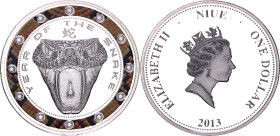 Niue 1 Dollar 2013
KM# 873, N# 52320; Silver., Proof; Chinese Lunar Year Series - Snake; Elizabeth II; Mintage: 1500 pcs.