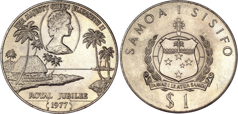 Samoa 1 Tala 1977
KM# 24, N# 26599; Copper-Nickel; 25th Anniversary of Accessio...