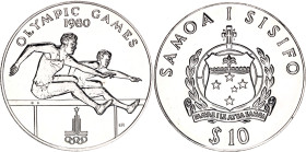 Samoa 10 Tala 1980
KM# 36, N# 68742; Silver; Summer Olympics, Moscow; Mintage 3000 pcs.; UNC. With minor hairlines