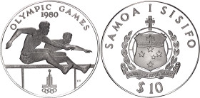 Samoa 10 Tala 1980
KM# 36a, N# 359644; Silver, Proof; Summer Olympics, Moscow; Mintage 4000 pcs.