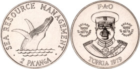 Tonga 2 Pa'anga 1979
KM# 61, N# 40914; Copper-nickel; Taufa'ahau Tupou IV; Humpback Whale; Mintage 8000 pcs.; UNC