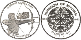 Bhutan 300 Ngultrum 1992
KM# 76, N# 54902; Silver., Proof; Summer Olympics in Barcelona 1992; Jigme Singye; Mintage: 20000 pcs.