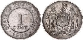 British North Borneo 1 Cent 1904
KM# 3, N# 11949; Copper-nickel; XF-AUNC