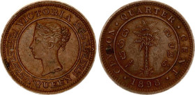 Ceylon 1/4 Cent 1898
KM# 90, N# 12111; Copper; Victoria; Calcutta Mint; AUNC