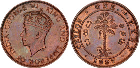 Ceylon 1 Cent 1937
KM# 111, N# 3860; Copper; George VI; UNC with a nice toning