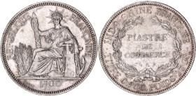 French Indochina 1 Piastre 1900 A
KM# 5a.1, N# 11287; Silver; Marianne seated; AUNC with mint luster