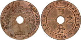 French Indochina 1 Centime 1939 A
KM# 12.1, N# 5152; Bronze; Paris Mint; XF-AUNC
