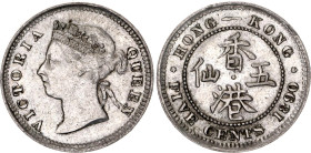 Hong Kong 5 Cents 1890
KM# 5, N# 3079; Silver; Victoria; AUNC