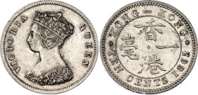 Hong Kong 10 Cents 1865
KM# 6.1, N# 7325; Silver; Victoria; XF+