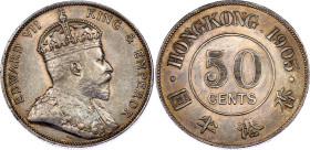 Hong Kong 50 Cents 1905
KM# 15, N# 15287; Silver; Edward VII; XF/AUNC with a beautiful patina