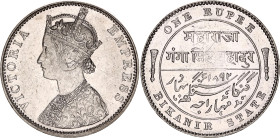 India Bikanir 1 Rupee 1892
KM# 72, N# 36428; Silver; Victoria; AUNC, weak strike