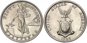 Philippines 50 Centavos 1944 S
KM# 183, N# 15858; Silver; AUNC