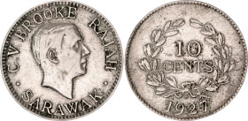 Sarawak 10 Cents 1927 H
KM# 16, N# 12522; Copper-nickel; Charles V. Brooke Rajah; XF