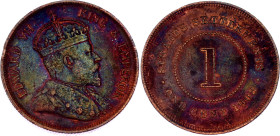Straits Settlements 1 Cent 1908
KM# 19, N# 11040; Bronze; Edward VII; XF+ with beautiful toning