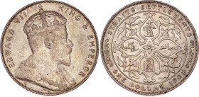 Straits Settlements 1 Dollar 1907 H
KM# 26, N# 12779; Silver; Edward VII; Heaton Mint; XF+