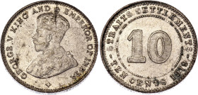 Straits Settlements 10 Cents 1919
KM# 29a, N# 12775; Bronze; George V; Bombay Mint; AUNC