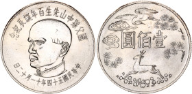 Taiwan 100 New Dollars 1965 (54)
Y# 540, N# 58720; Silver; 100th Anniversary of the Birth of Sūn Zhongshan; UNC with full mint luster