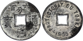 Vietnam Tonkin 1/600 Piastre 1905
KM# 1, Lec# 3, Gad# 1, N# 4637; Zinc; Mint: Paris; UNC
