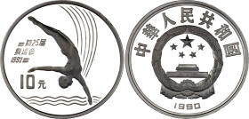 China Republic 10 Yuan 1990
KM# 301, Y# 366, N# 59254; Silver., Proof; Summer Olympics in Barcelona 1992 - Diving; Mintage: 30000 pcs.