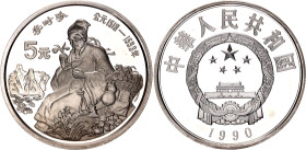 China Republic 5 Yuan 1990
KM# 311, Y# 304, N# 59293; Silver, Proof; Li ShiZhen