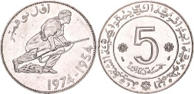 Algeria 5 Dinar 1974
KM# 108, Schön# 17, N# 2493; Nickel; 20th anniversary of the Algerian revolution; AUNC