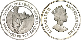Ascension Island 50 Pence 1995
KM# 7a, N# 45473; Silver., Proof; 95th Anniversary of the Birth of the Queen Mother; Elizabeth II