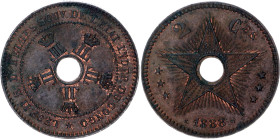 Belgian Congo 2 Centimes 1888
KM# 2, N# 20848; Copper; Leopold II; AUNC