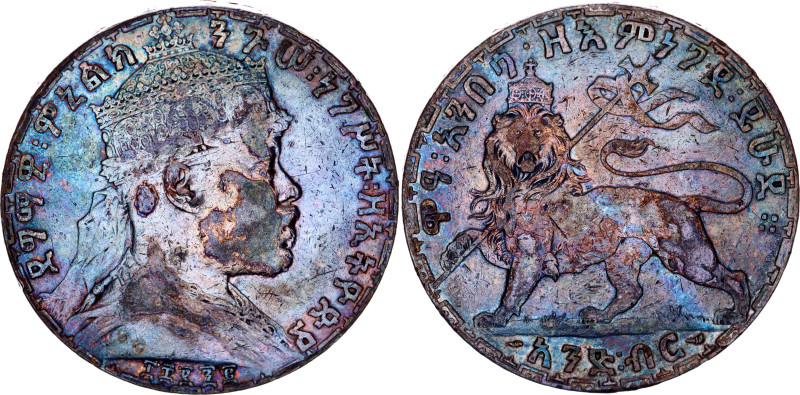 Ethiopia 1 Birr 1900 EE 1892
KM# 19, Schön# 15, N# 17175; Silver; Menelik II; V...
