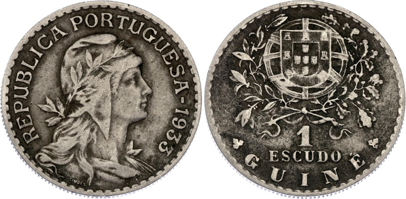 Guinea-Bissau 1 Escudo 1933
KM# 5, Schön# 5, N# 25619; Nickel-brass; Lisbon Min...