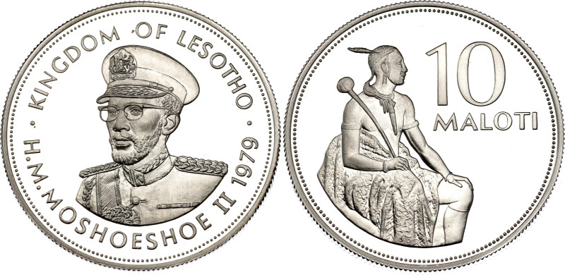 Lesotho 10 Maloti 1979
KM# 23, Schön# 25a, N# 40231; Silver, Proof; Monument of...