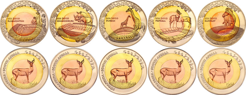 South Africa Lot of 9 Medals 2010
Trimetallic., Proof; Football championship in...