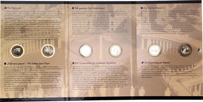 Vatican Set of 6 Commemorative Medals & 6 First Day Covers 2005 "Farewell and Su...