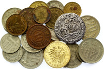 World Lot of 30 Coins 15 - 20 th Century
With Silver; Various countries, dates & denominations; F/UNC