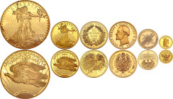 World Lot of 8 Collector's Copies 1796 - 1952
Gold plated., Proof; Europe