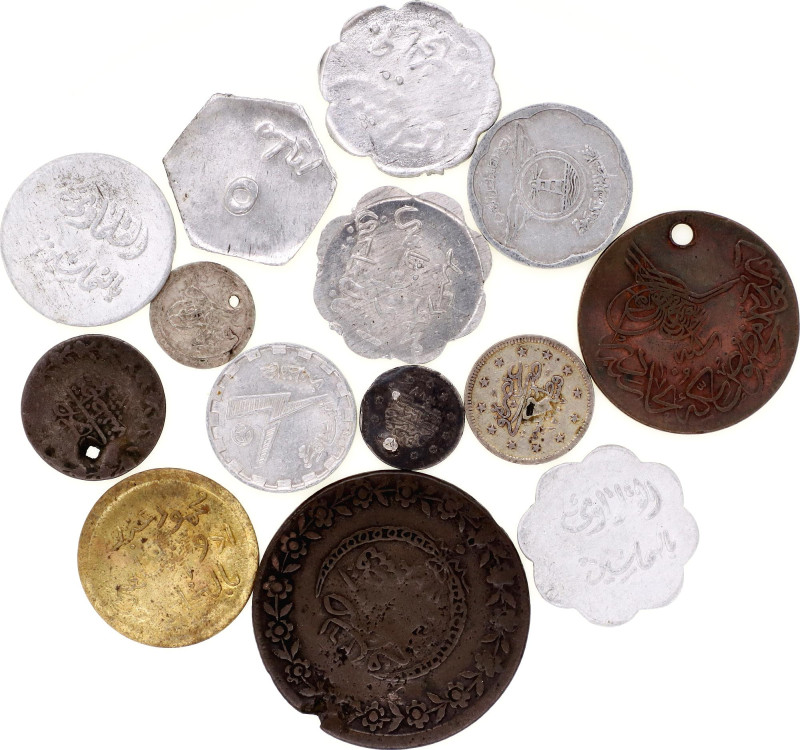 World Lot of 14 Tokens 1800 - 1900 th
Copper; VG-VF