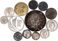 World Lot of 13 Coins 1846 - 2006
With Silver; Various countries, dates & denominations; Total weight of silver in the lot: 34.48 g.; G/UNC