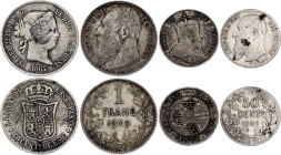 World Lot of 6 Coins 1867 - 1907
Silver; Various dates, denominations & rulers; VG-F